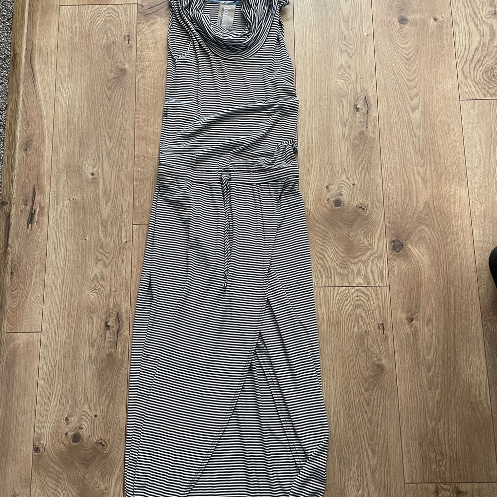 Striped Black and White Maxi Dress